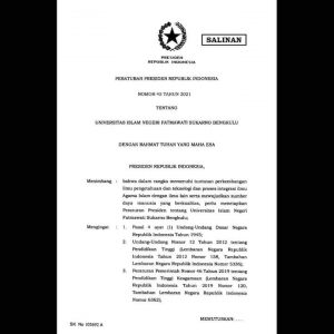 IAIN Bengkulu Resmi Jadi UIN Fatmawati Sukarno Bengkulu