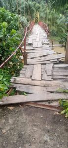Membahayakan “Nyawa Warga”, Jembatan Gantung Desa Tanjung Dalam Perlu Rehabilitasi