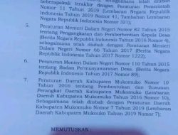 Bupati Sapuan Resmi Berhentikan Kades Brangan Mulya