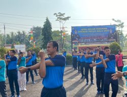 Senam Sehat Ala Kapolres Kaur Bersama Insan Pers