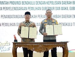 Penandatanganan NPHD Hibah Anggaran Pengamanan Pilkada Gubernur dan Wakil Gubernur Bengkulu 2024