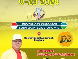 Gubernur Bengkulu Ajak Masyarakat Nobar Semifinal Piala Asia U-23