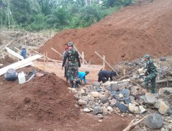 Upaya Peningkatan InfrastrukturSatgas TMMD Kodim 0409/RL Pasang Plat Duicker