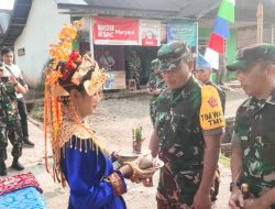 Tiba Di Lokasi TMMD, Tim Wasev TMMD Ke-121 Kodim 0409/RL Disambut Dengan Tari Adat